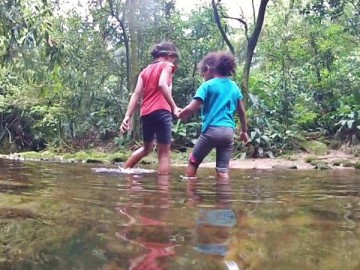 Cachoeira da Fumaça com as crianças