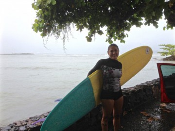 Surf na Baía do Araçá
