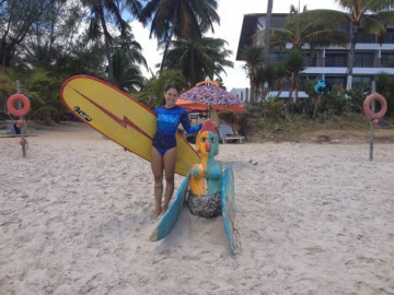 Surfando com as Galinhas!