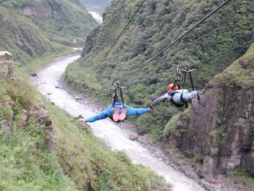 Tirolesa em Baños • Equador