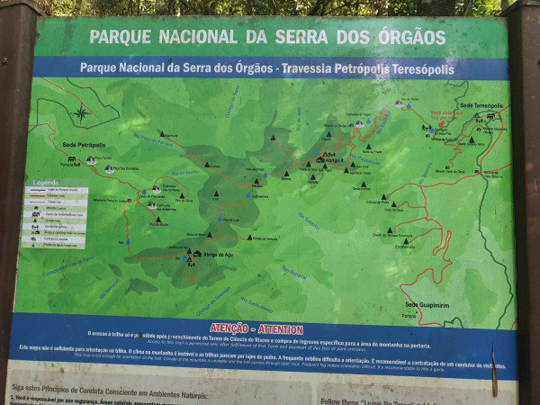Mapa Parque Nacional da Serra dos Órgãos