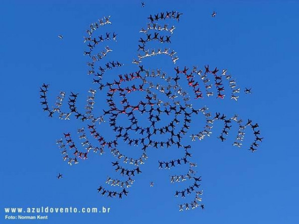 Recorde Mundial - 300 Paraquedistas